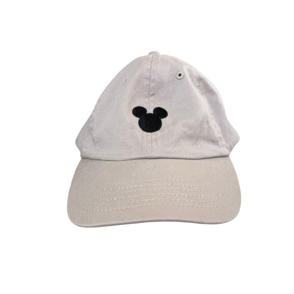 Walt Disney World Mickey Mouse Logo Cream Hat Embroidered Neutral Basic OS - Picture 3 of 10